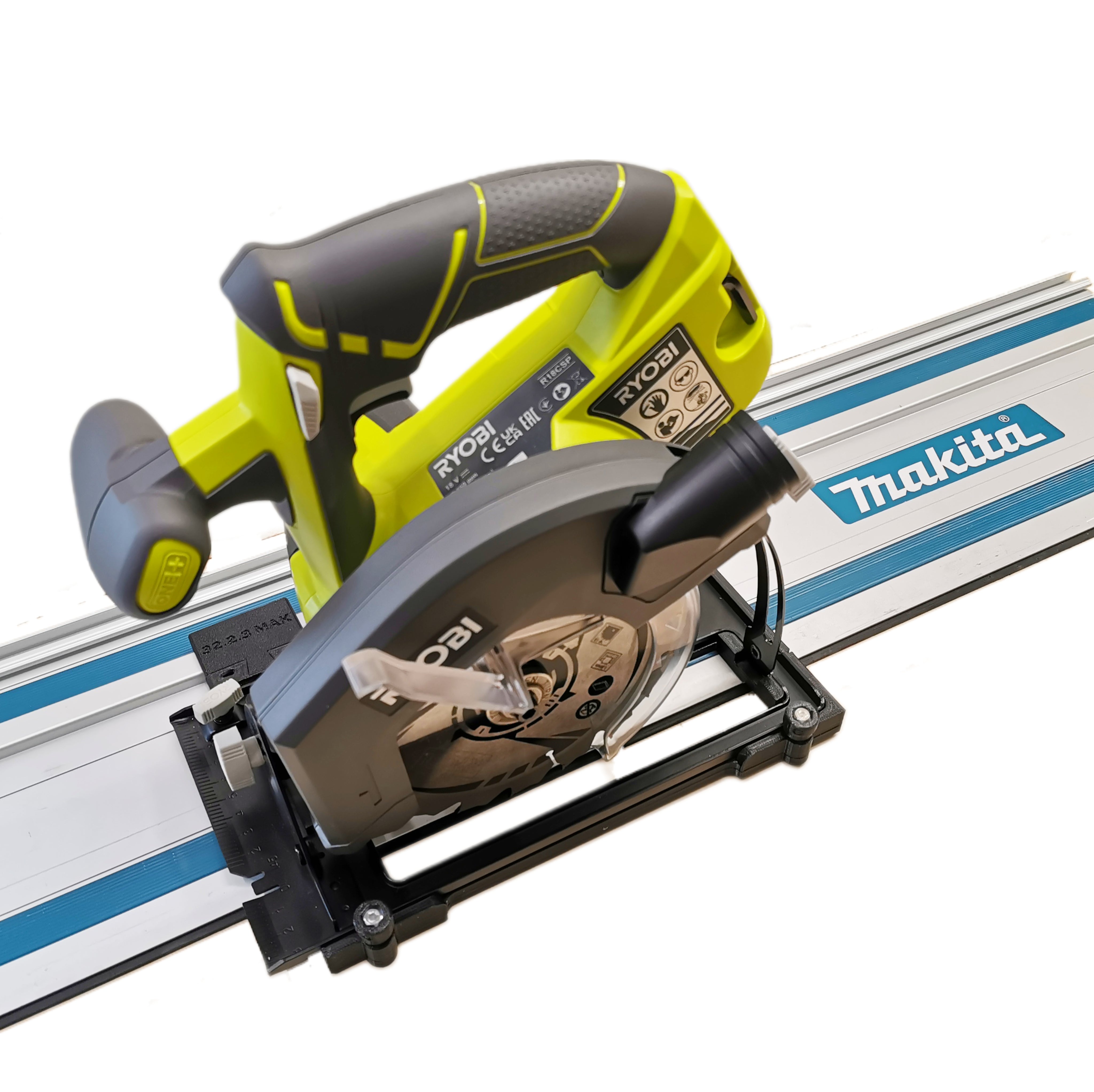 Ryobi R18CSP-0 circular saw adapter guide rail base compatible with MA