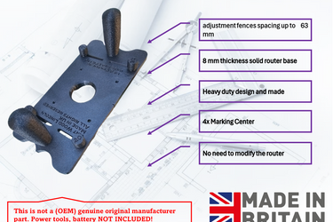 Ryobi RTR18-0 R18TR-0 P601 center jig adapter router base Mortises Groove Slotting
