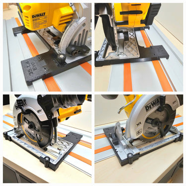 Dewalt DCS512 circular saw adapter guide rail base compatible with EVOLUTION guide rail track
