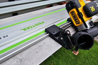 Dewalt DCS438 76mm Cut Off Tool adapter 45 degree angle tile chamfer compatible with FESTOOL guide rail track