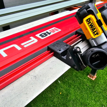 Dewalt DCS438 76mm Cut Off Tool adapter 45 degree angle tile chamfer compatible with MILWAUKEE guide rail track