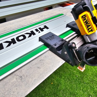 Dewalt DCS438 76mm Cut Off Tool adapter 45 degree angle tile chamfer compatible with HIKOKI guide rail track