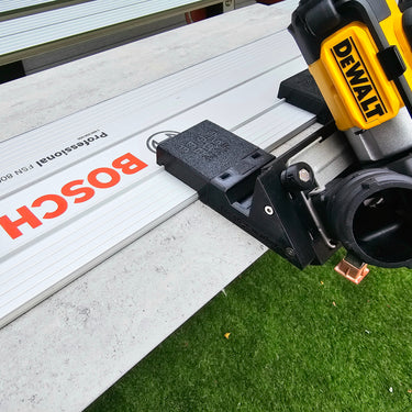 Dewalt DCS438 76mm Cut Off Tool adapter 45 degree angle tile chamfer compatible with BOSCH MAFELL guide rail track
