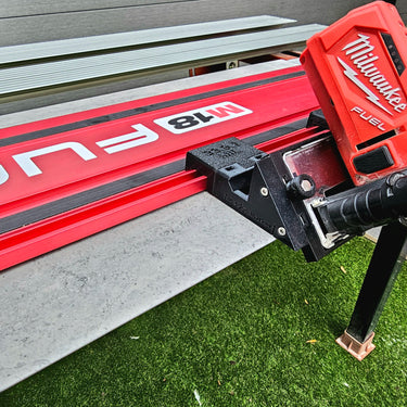 Milwaukee M12FCOT-0 76mm Cut Off Tool adapter 45 degree angle tile chamfering compatible with MILWAUKEE guide rail track