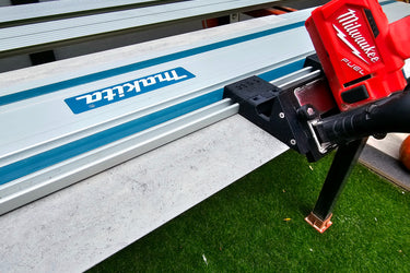 Milwaukee M12FCOT-0 76mm Cut Off Tool adapter 45 degree angle tile chamfering compatible with MAKITA guide rail track