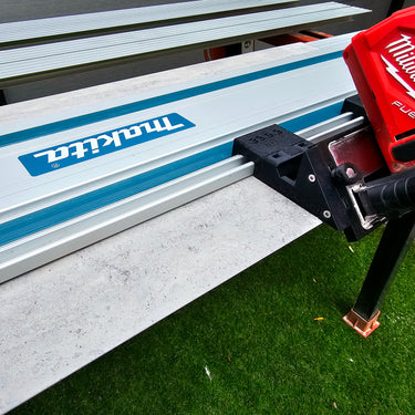 Milwaukee M12FCOT-0 76mm Cut Off Tool adapter 45 degree angle tile chamfering compatible with MAKITA guide rail track