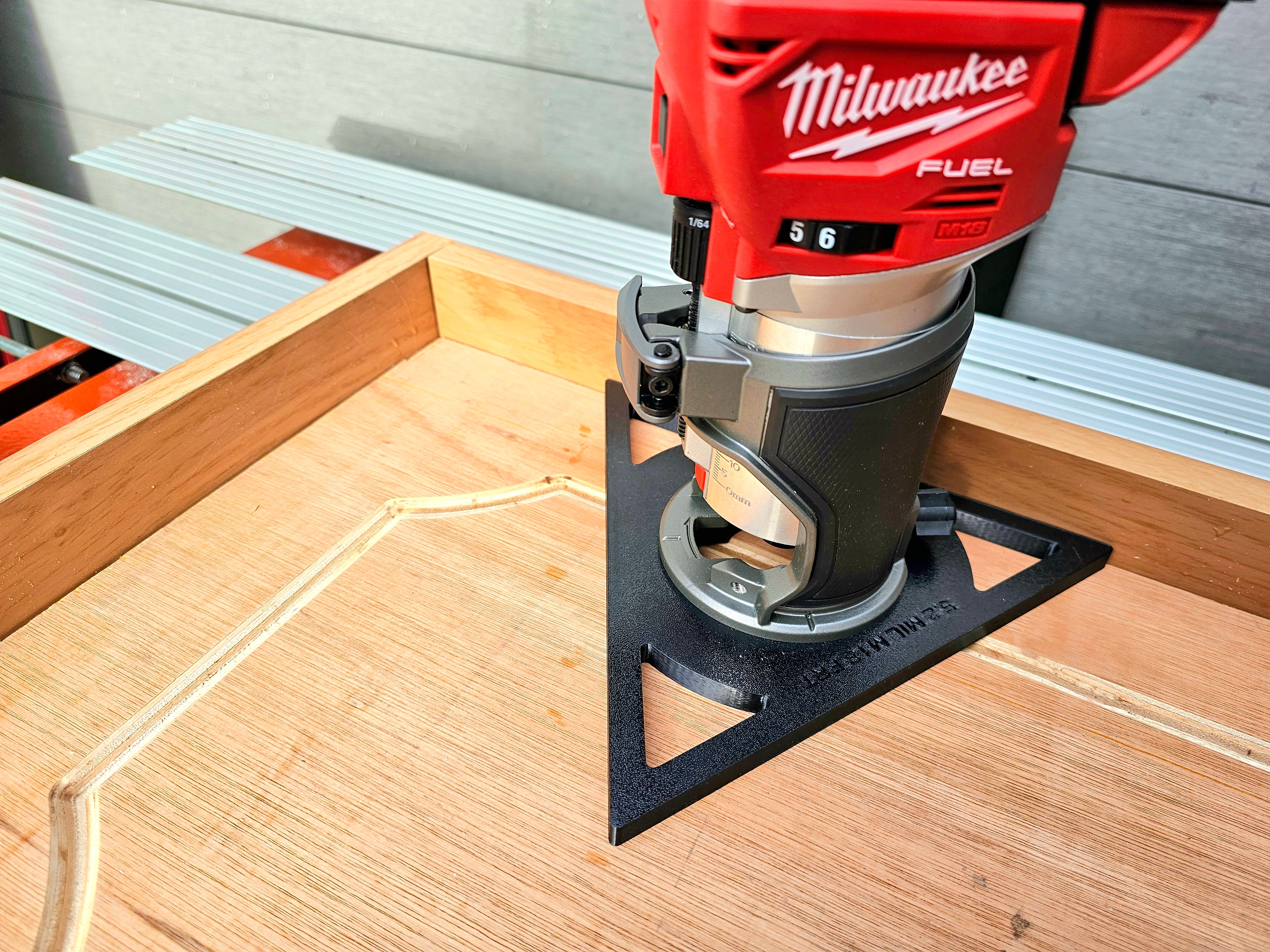 Triangle Router White Milwaukee M18 FRT 2723-20 Triangular Triangle trim router sub-base doo ...