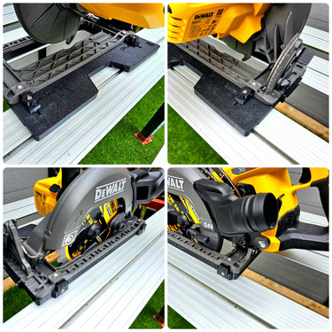 Dewalt DCS577 circular saw adapter guide rail base compatible with EVOLUTION guide rail track