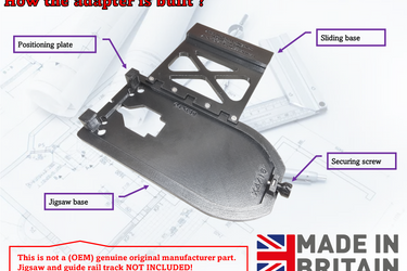 Dewalt DCS334 DCS335 jigsaw adapter guide rail base compatible with DEWALT guide rail track