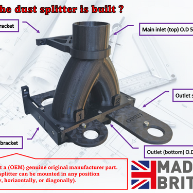 Blast gate 2 way 50mm vacuum dust extraction waste pipe systems splitter