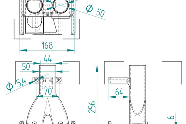 Blast gate 2 way 50mm vacuum dust extraction waste pipe systems splitter