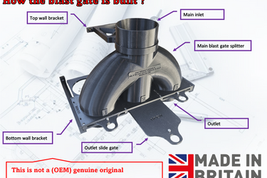 Blast gate 3 way 100mm vacuum dust extraction waste pipe systems splitter