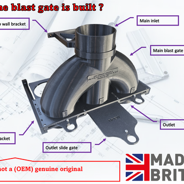 Blast gate 3 way 100mm vacuum dust extraction waste pipe systems splitter