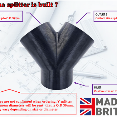 Y splitters for dust extraction  hose up to 30mm