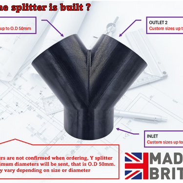 Y splitters for dust extraction  hose up to 50mm