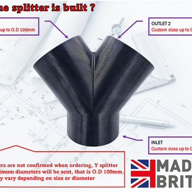 Y splitters for dust extraction  hose up to 100mm