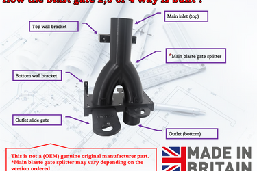 Blast gate 2 way 50mm vacuum dust extraction waste pipe systems splitter