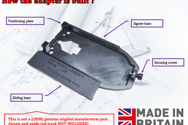 Dewalt DCS334 DCS335 jigsaw adapter guide rail base compatible with EVOLUTION guide rail track
