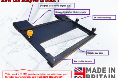 Dewalt DCS391 DCS565 circular saw adapter guide rail base compatible with BOSCH MAFELL guide rail track