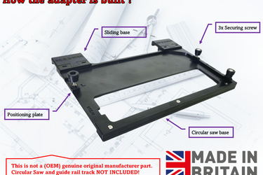 Dewalt DCS391 DCS565 circular saw adapter guide rail base compatible with MILWAUKEE guide rail track