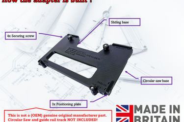 Dewalt DCS570 DWE575 DCS575 DCS578 DCS573 circular saw adapter guide rail base compatible with DEWALT guide rail track