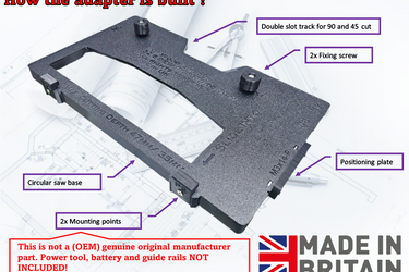 Dewalt DCS570 DWE575 DCS575 DCS578 DCS573 circular saw adapter guide rail base compatible with DEWALT guide rail track