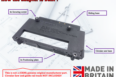Dewalt DCS570 DWE575 DCS575 DCS578 DCS573 circular saw adapter guide rail base compatible with FESTOOL guide rail track