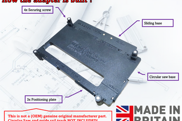 Dewalt DWE560K-GB DWE560-LX DWE560 circular saw adapter guide rail base compatible with EVOLUTION guide rail track