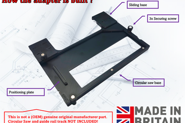 Milwaukee M12FCS442 2521-20 circular saw adapter guide rail base compatible with EVOLUTION guide rail track