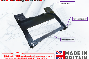 Milwaukee M18FCS552 2833-20 circular saw adapter guide rail base compatible with EVOLUTION guide rail track