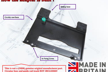 Makita BSS610Z DSS610Z DSS611Z circular saw adapter guide rail base compatible with EVOLUTION guide rail track