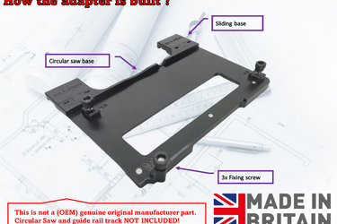 Makita HS012GZ GSH05Z circular saw adapter guide rail base compatible with EVOLUTION guide rail track