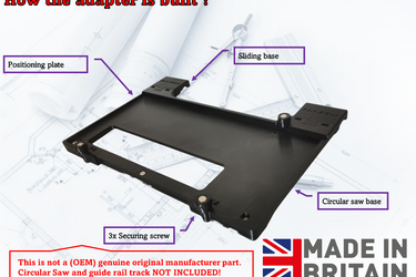 Makita DHS660 DHS660Z circular saw adapter guide rail base compatible with EVOLUTION guide rail track