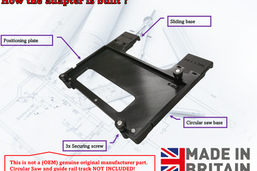 Makita DSS501 DSS501Z XSS03Z circular saw adapter guide rail base compatible with EVOLUTION guide rail track
