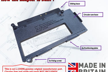 Erbauer ERI1086CSW circular saw adapter guide rail base compatible with MILWAUKEE guide rail track