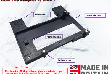 Erbauer ERI1081CSW circular saw adapter guide rail base compatible with EVOLUTION guide rail track
