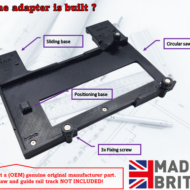 Erbauer ERI1081CSW circular saw adapter guide rail base compatible with EVOLUTION guide rail track