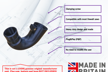 Adapter elbow 90 Degree DEWALT DCS520 DWS520 plunge saw Vacuum Hose Airlock