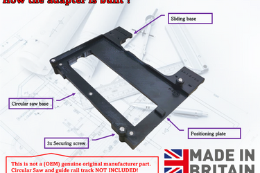 Bosch GKS18V-57-2 circular saw adapter guide rail base compatible with EVOLUTION guide rail track