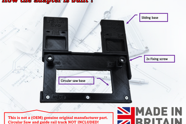 Bosch GKS12V-26 circular saw adapter guide rail base compatible with EVOLUTION guide rail track