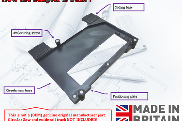 Ryobi R18CSP-0 circular saw adapter guide rail base compatible with EVOLUTION guide rail track