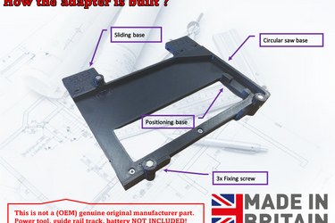 Ryobi R18CS-0 circular saw adapter guide rail base compatible with EVOLUTION guide rail track