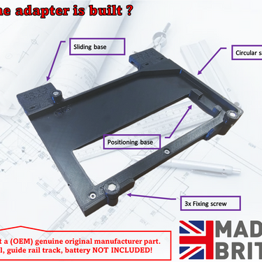 Ryobi R18CS-0 circular saw adapter guide rail base compatible with EVOLUTION guide rail track