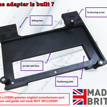 Hikoki C18DSL circular saw adapter guide rail base compatible with EVOLUTION guide rail track