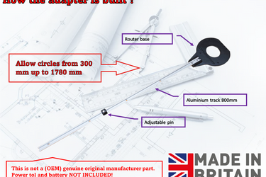 Dewalt DCW620 circle jig adapter router base 300-1780mm