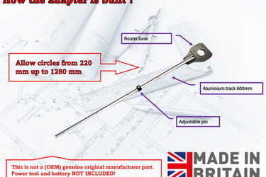 Ryobi RTR18-0 R18TR-0 P601 circle jig adapter router base 220-1280mm