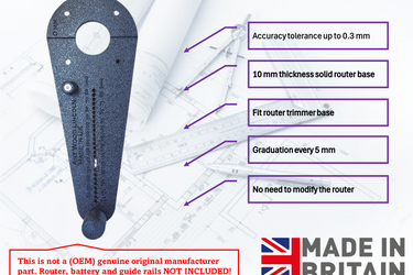 Ryobi RTR18-0 R18TR-0 2in1 router base Offset Circle Jig 120-370mm