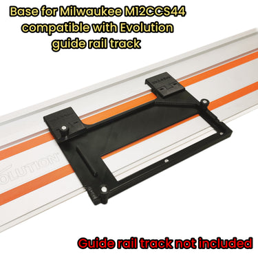 Milwaukee M12CCS44 2530-20 circular saw adapter guide rail base compatible with EVOLUTION guide rail track
