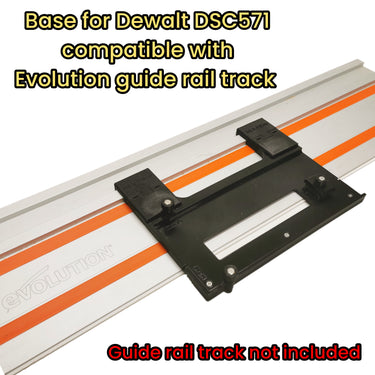 Dewalt DCS571 circular saw adapter guide rail base compatible with EVOLUTION guide rail track