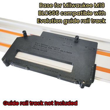 Milwaukee M18BLCS66 2631-20 circular saw adapter guide rail base compatible with EVOLUTION guide rail track